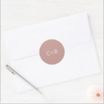 Adesivo Pink Monogram Modern Wedding<br><div class="desc">Minimalist and modern design.</div>