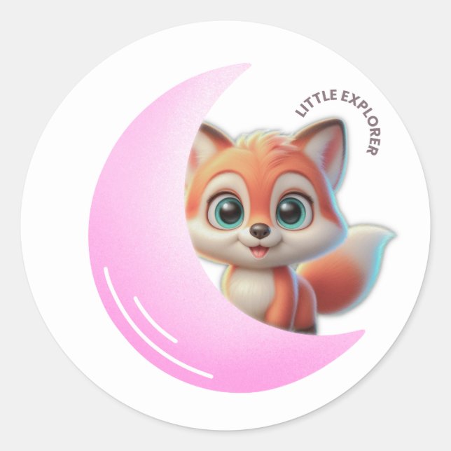 Adesivo Pink Moon Fox Sticker (Frente)