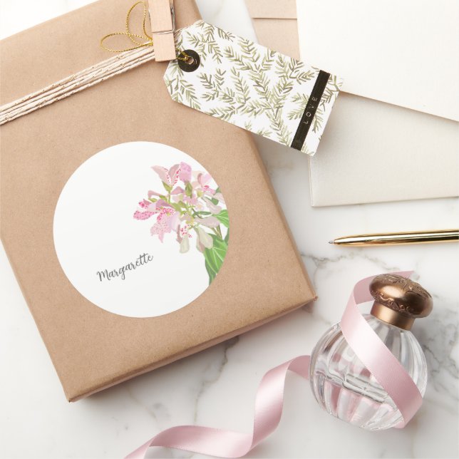 Adesivo Pink Orchid Floral Design – Elegant Botanical Art (Presentear)