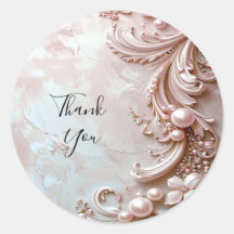 Pink Ornate Pearl and Floral Sticker