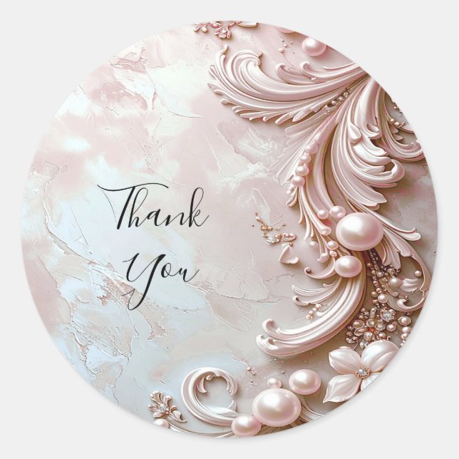 Adesivo Pink Ornate Pearl and Floral Sticker (Frente)