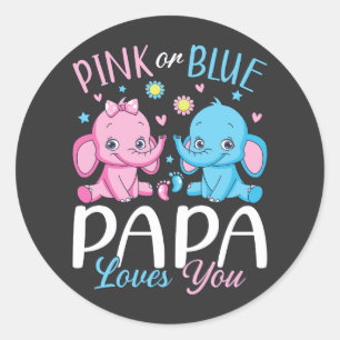 Adesivo Pink Ou Blue Papa Te Ama Elefante Bebê