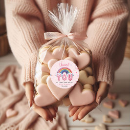 Adesivo Pink Pastel Rainbow Birthday Thank You