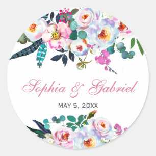 Adesivo Pink Peony Eucalyptus Floral Wedker Sticker