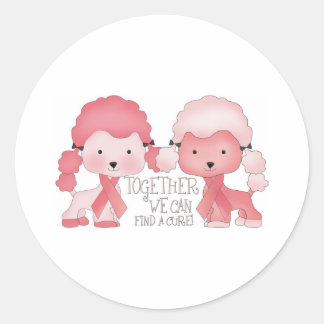 Adesivo Pink Poodle Juntos podemos encontrar uma cura
