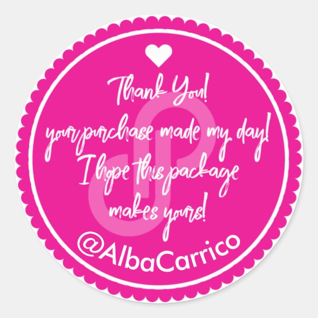 Adesivo Pink Poshmark Obrigado (Frente)