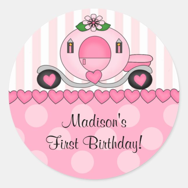 Adesivo Pink Princess Happy Birday Sticker (Frente)