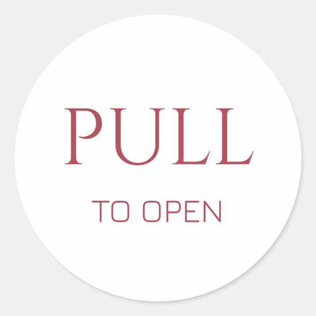 Adesivo Pink Pull to Open Door Sign (Frente)