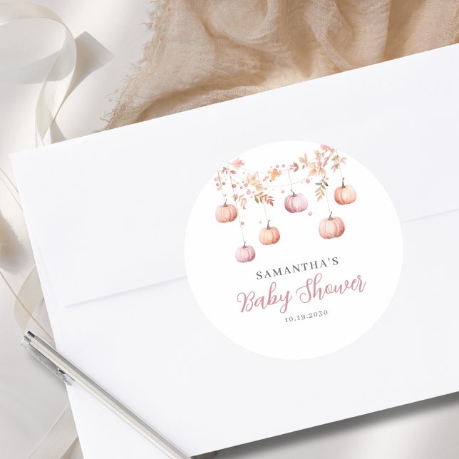 Adesivo Pink Pumpkin Girl Baby Shower  (Criador carregado)