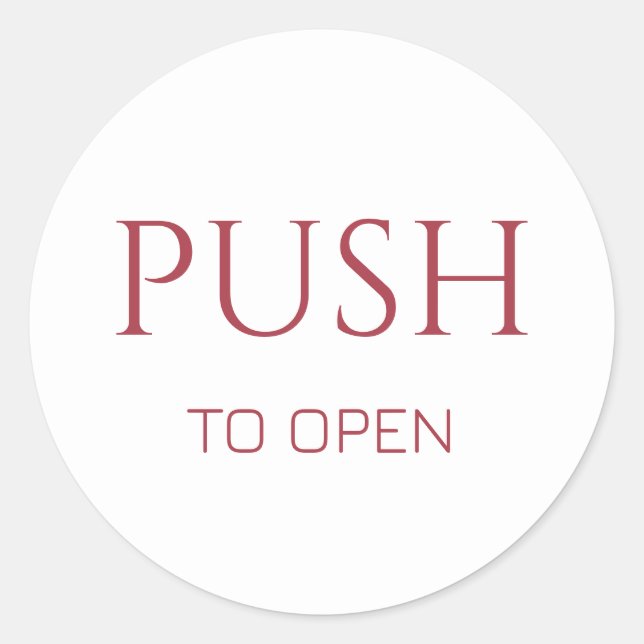 Adesivo Pink Push to Open Door Sign (Frente)