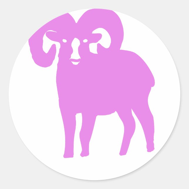 Adesivo Pink Ram Silhouette (Frente)