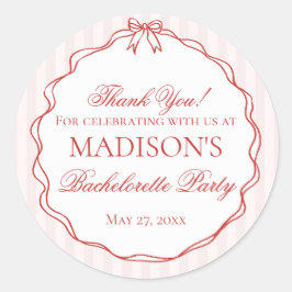 Adesivo Pink & Red Lingerie Bachelorette Party Favors