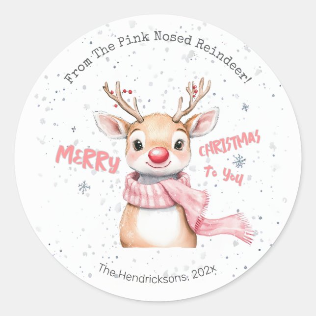 Adesivo Pink Reindeer Christmas (Frente)