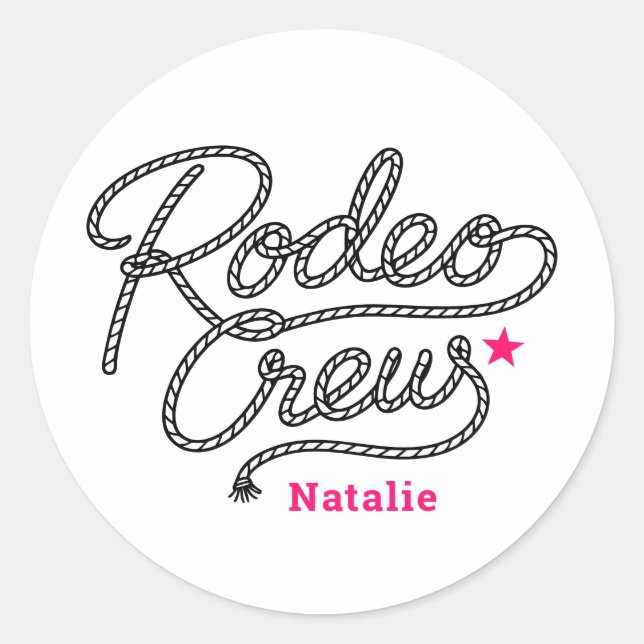 Adesivo Pink Rodeo Crew Western Bachelorette Party (Frente)
