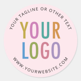 Adesivo Pink Round Stickers Custom Business Logo Printed