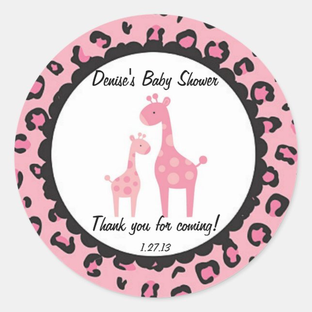 Adesivo Pink Safari Giraffe Sticker (Frente)