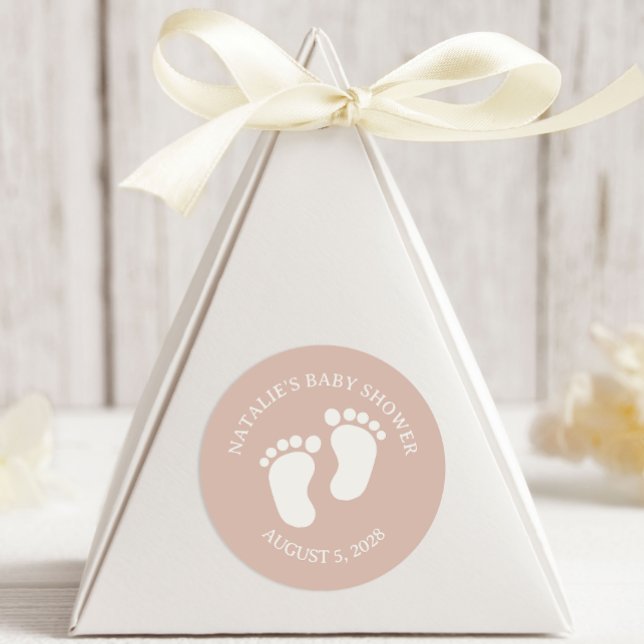 Adesivo Pink Sandstone Typography Baby Shower (Criador carregado)