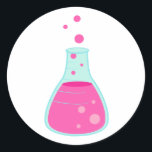 Adesivo Pink Science Beaker<br><div class="desc">Você tem uma criança que adora ciência? Eles vão adorar os adesivos Pink Science Beaker desenhados pela Enchantfancy Design Company. Estes adesivos redondos apresentam um copo químico cheio de líquido borbulhante rosa. É perfeito para festas de aniversário de ciência para crianças.</div>