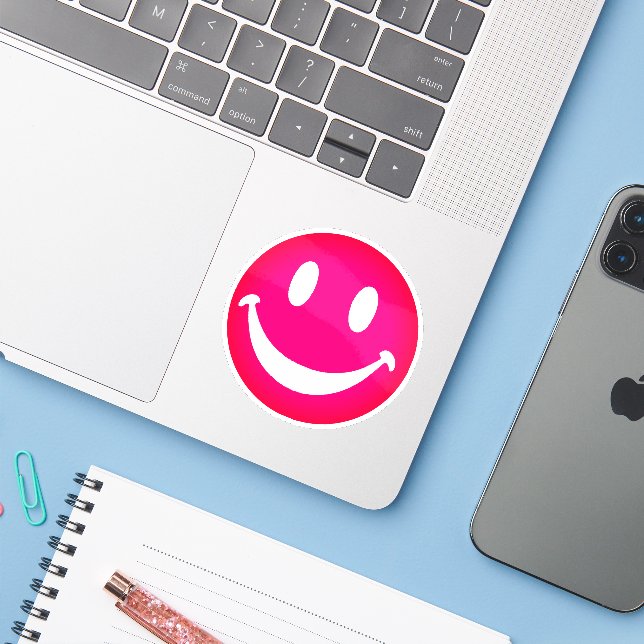 ADESIVO PINK SMILEY (Notebook com iPhone)
