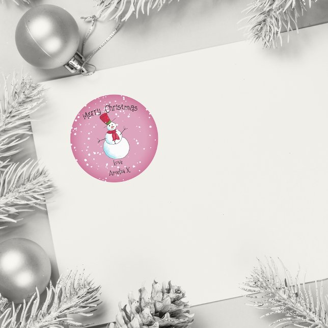 Adesivo Pink Snowman Personalizado (Criador carregado)