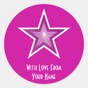Adesivo Pink Star 'With Love From' (Com Amor De)