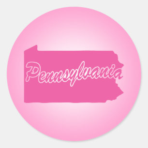 Adesivo Pink State Pensilvânia Classic Round Sticker