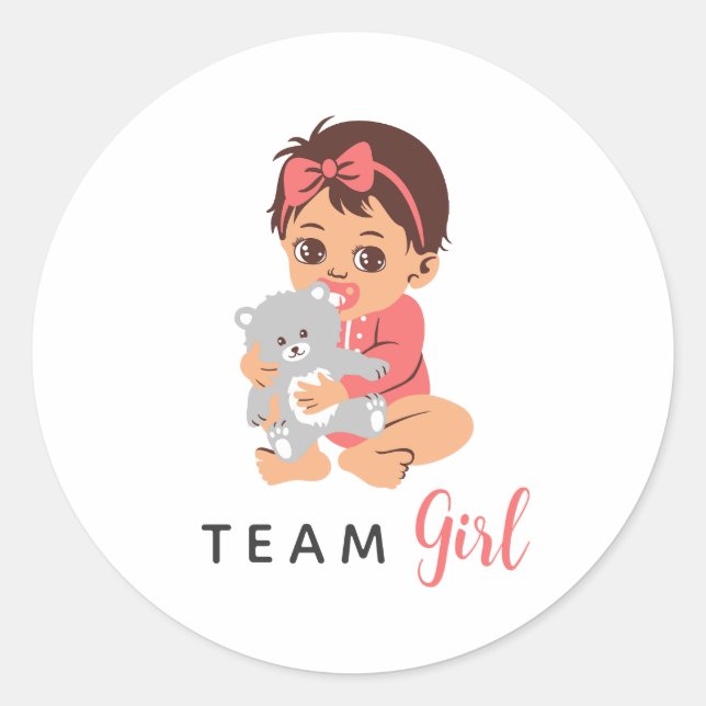 Adesivo Pink Team Girl Sticker with Baby and Bear (Frente)