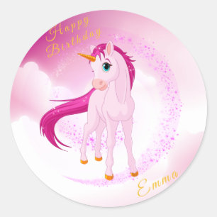 Adesivo Pink Unicorn Sticker - Presente de Aniversário Per
