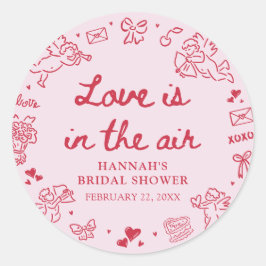Adesivo Pink Valentine Love is in the Air Bridal Shower