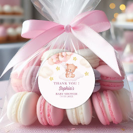 Adesivo Pink Watercolor Bear Baby Shower Girl