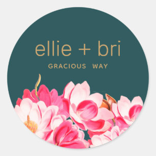 Adesivo Pink Watercolor Magnolia Floral Teto Sticker