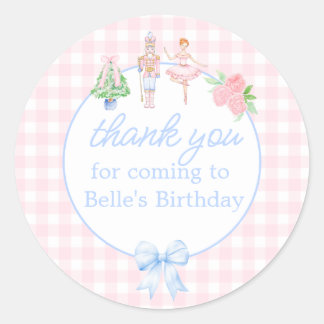 Adesivo Pink Watercolor Nutcracker Natal Obrigado