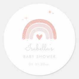 Adesivo Pink Watercolor Rainbow Girl Favor do Chá de frald