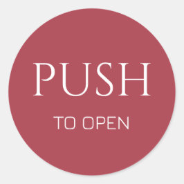 Adesivo Pink White Push to Open Door Sign