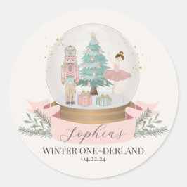 Adesivo pink Winter onederland first aniversland