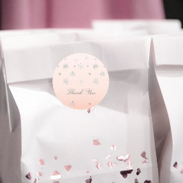 Adesivo Pink Winter Wonderland Snowflake Baby Obrigado