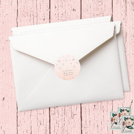 Adesivo Pink Winter Wonderland Snowflake Chá de fraldas Fa