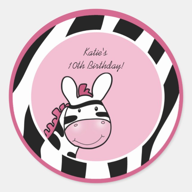 Adesivo PINK ZEBRA DIVA JUNGLE 3" Favkers (Frente)