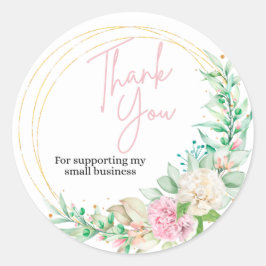 Adesivo PinkGold Small Business Thank You Round Sticker