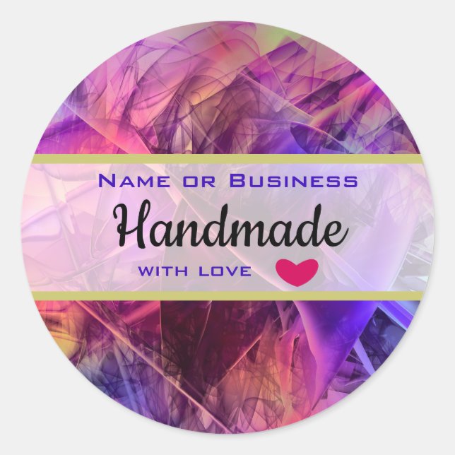 Adesivo Pinks roxos Abstrato modernos feitos à mão (Frente)