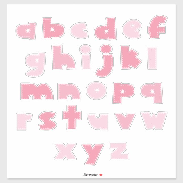 Adesivo PINKY ALPHABET 'minúscula' (Folha)