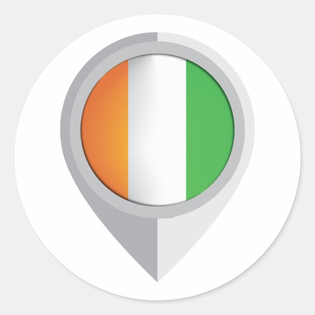 Adesivo Pino de localização da Costa do Marfim (Frente)