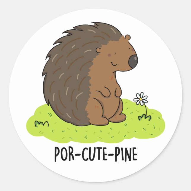 Adesivo Pino Engraçado Porcupine Porcupine (Frente)