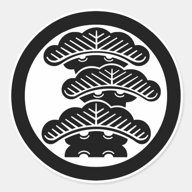 Adesivo Pino R de três níveis em círculo (Frente)