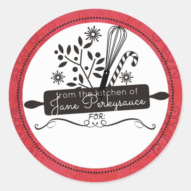 Adesivo Pino rolante whisk Natal da cozinha de (Frente)