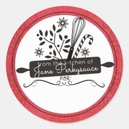 Adesivo Pino rolante whisk Natal da cozinha de