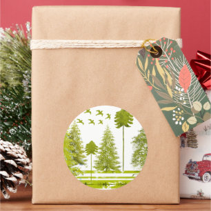 Adesivo Pinos com Lua Personalizar Alterar Cor do Fundo