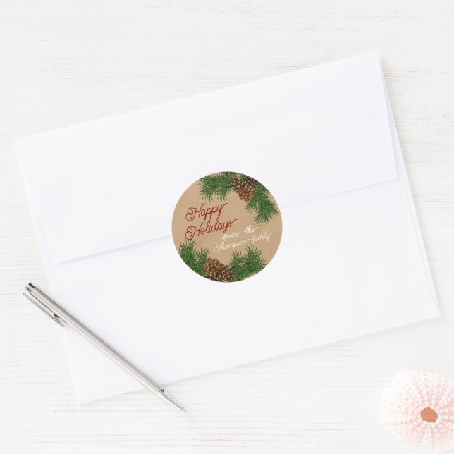 Adesivo Pinos Personalizados Pine Agulha Branch (Envelope)