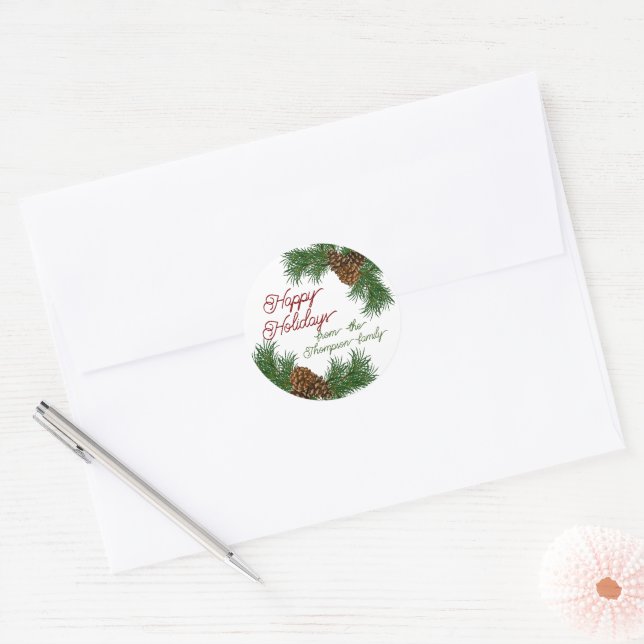 Adesivo Pinos Personalizados Pine Agulha Branch (Envelope)