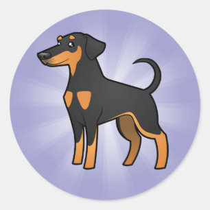 Adesivo Pinscher do Doberman dos desenhos animados